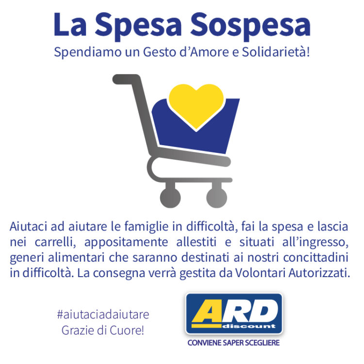 Aiutaci ad aiutare: il gruppo Ergon aderisce alla spesa sospesa. I clienti potranno donare la spesa ai più bisognosi