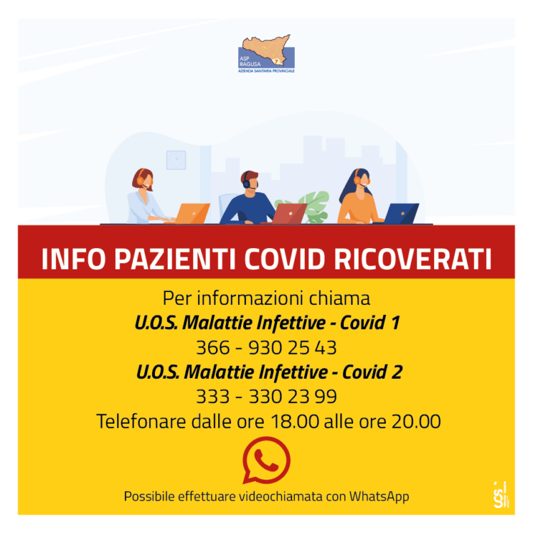 Due linee telefoniche per i pazienti Covid attivate dall’Asp