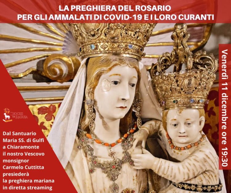 Il Vescovo Cuttitta al Santuario di Gulfi: preghiera per gli ammalati di Covid