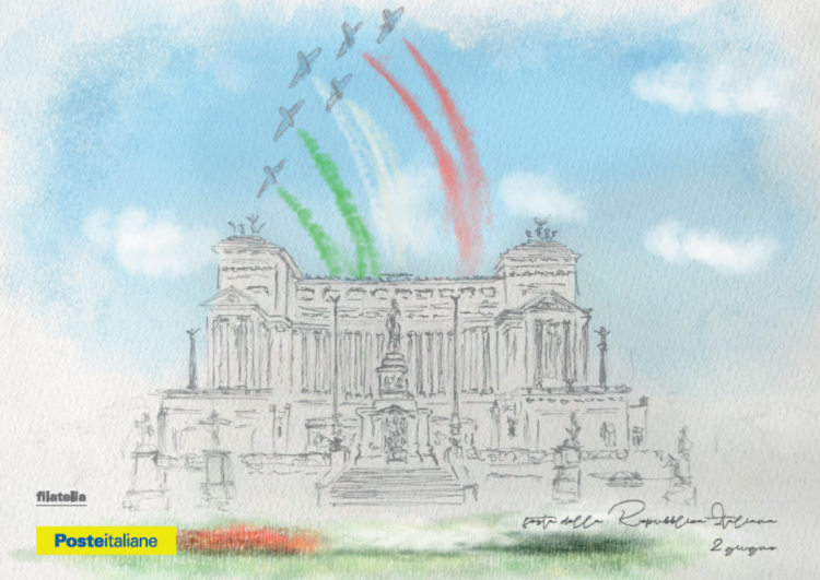 Una cartolina dedicata alla Festa della Repubblica