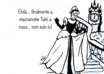 Ridiamoci su: Coprifuoco, da oggi scatta la mezzanotte. La vignetta
