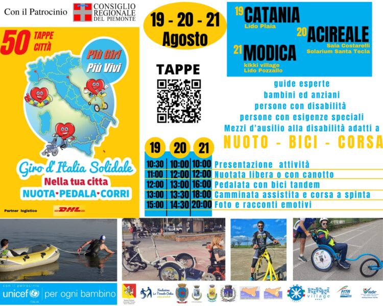 Il Giro D’Italia solidale in provincia di Ragusa, tappa a Pozzallo