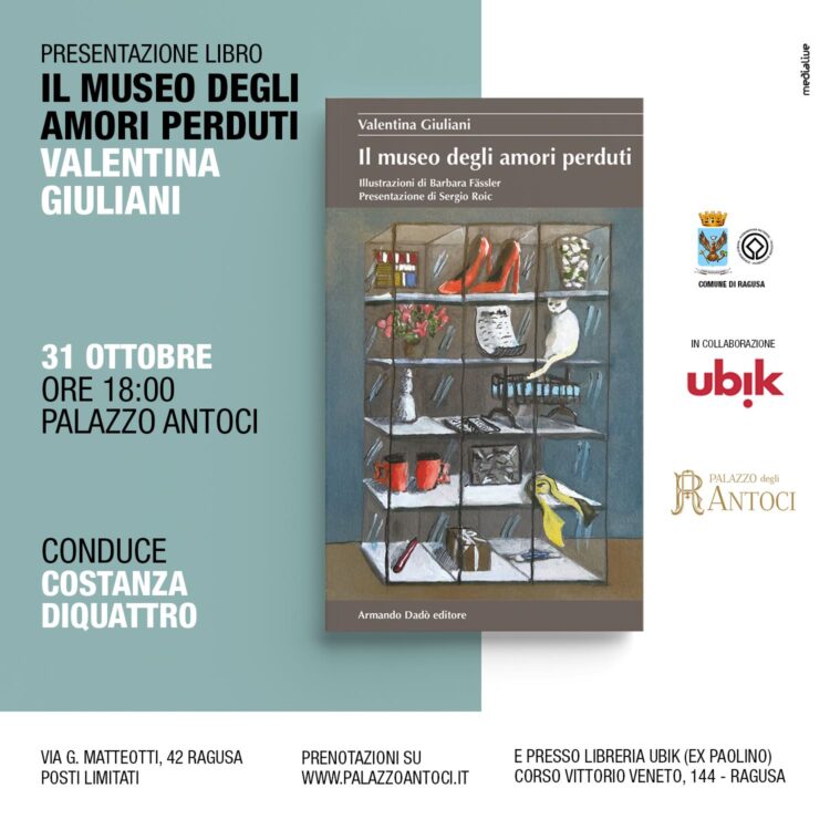 Ragusa: a Palazzo degli Antoci si presenta il nuovo libro di Valentina Giuliani, “Il museo degli amori perduti”