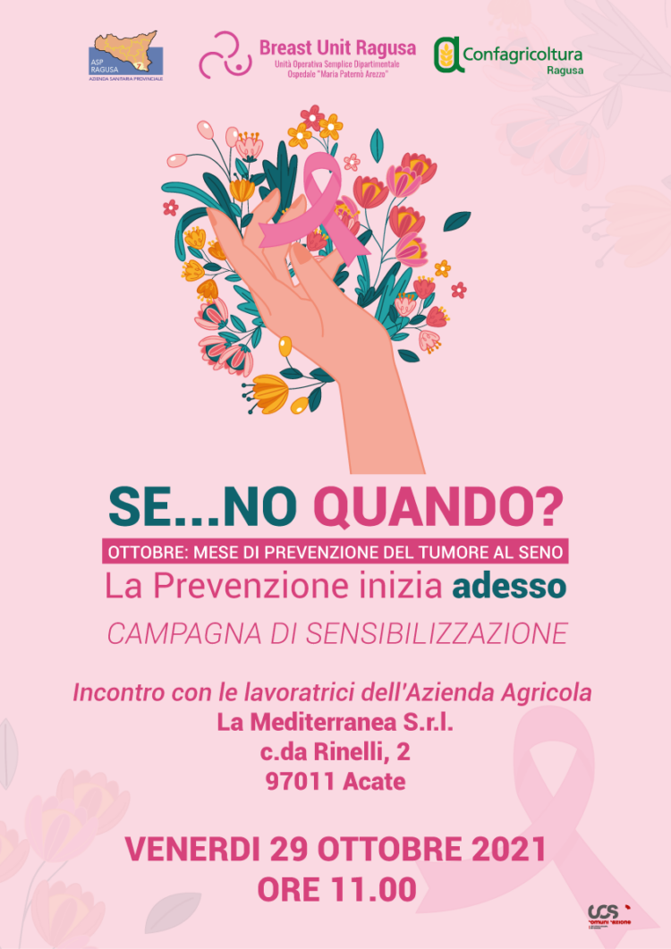 Ottobre rosa a Ragusa: la prevenzione tumore al seno arriva nelle aziende aderenti a Confagricoltura