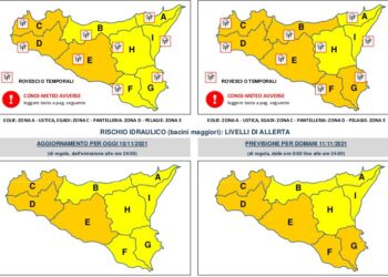 Allerta meteo arancione sulla Sicilia domani