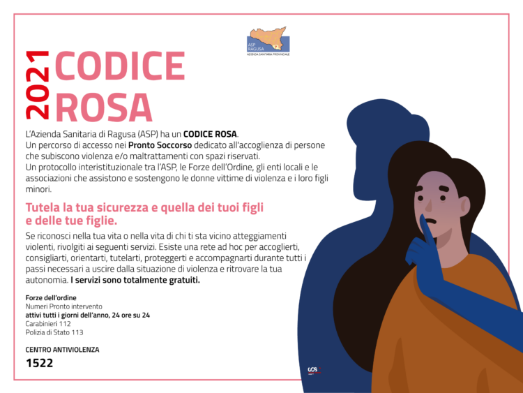 Nuova edizione del percorso antiviolenza Codice Rosa, voluto dall’ASP di Ragusa strumento fondamentale per aiutare le donne vittime di violenza