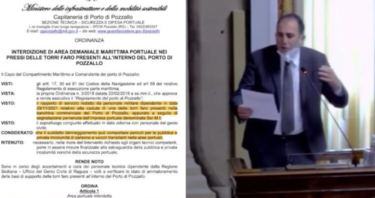 L’assessore Falcone visita il porto di Pozzallo e dopo 24 ore chiude per motivi di sicurezza. Dipasquale: “Quattro anni di aria fritta”