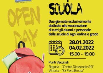 “ASP per la Scuola”. Due giornate in open day per la vaccinazione dedicata al mondo scolastico: 8 gennaio e 4 febbraio 2022