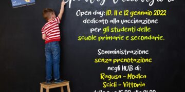 Open day da domani 10 gennaio  dedicato alla vaccinazione per gli studenti delle scuole primarie e secondarie
