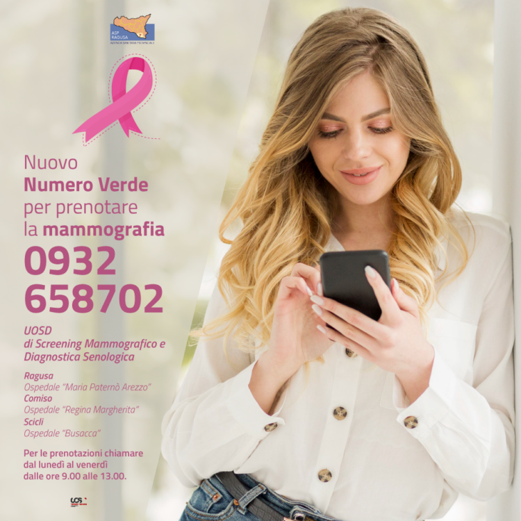Mammografia all’Asp di Ragusa, numero unico per le prenotazioni
