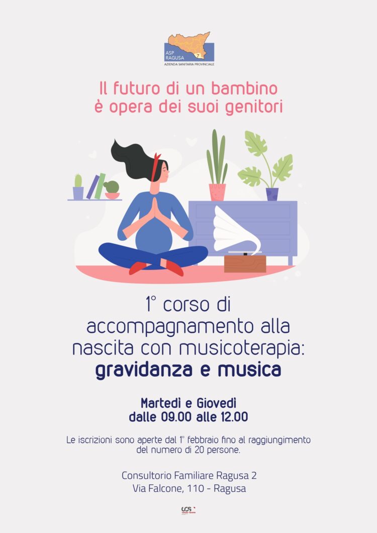 Al Consultorio 2 di Ragusa parte il 1° corso di accompagnamento alla nascita con musicoterapia