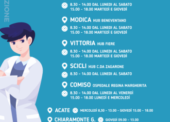 Nuovi orari negli HUB e Centri vaccinali dell’Asp di Ragusa a partire dal 17 febbraio 2022