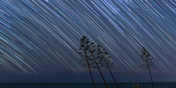Startrail sulle Agavi, fra Sampieri e Cava d’Aliga