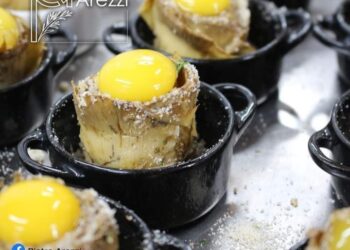 Cuor di carciofo gratinato e uovo di quaglia. La ricetta pasquale dello Chef Pietro Arezzi