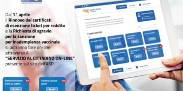 Asp: Dal 1° aprile il Rinnovo dei certificati di esenzione ticket per reddito e la richiesta di sgravio per la sanzione per inadempienza vaccinale