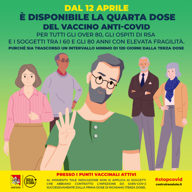 Covid, in Sicilia via libera alla quarta dose di vaccino per gli over 80