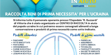 “Distanti ma vicini”. L’ Ospedale “R. Guzzardi” di Vittoria impegnato nella raccolta di beni di prima necessità per il popolo ucraino