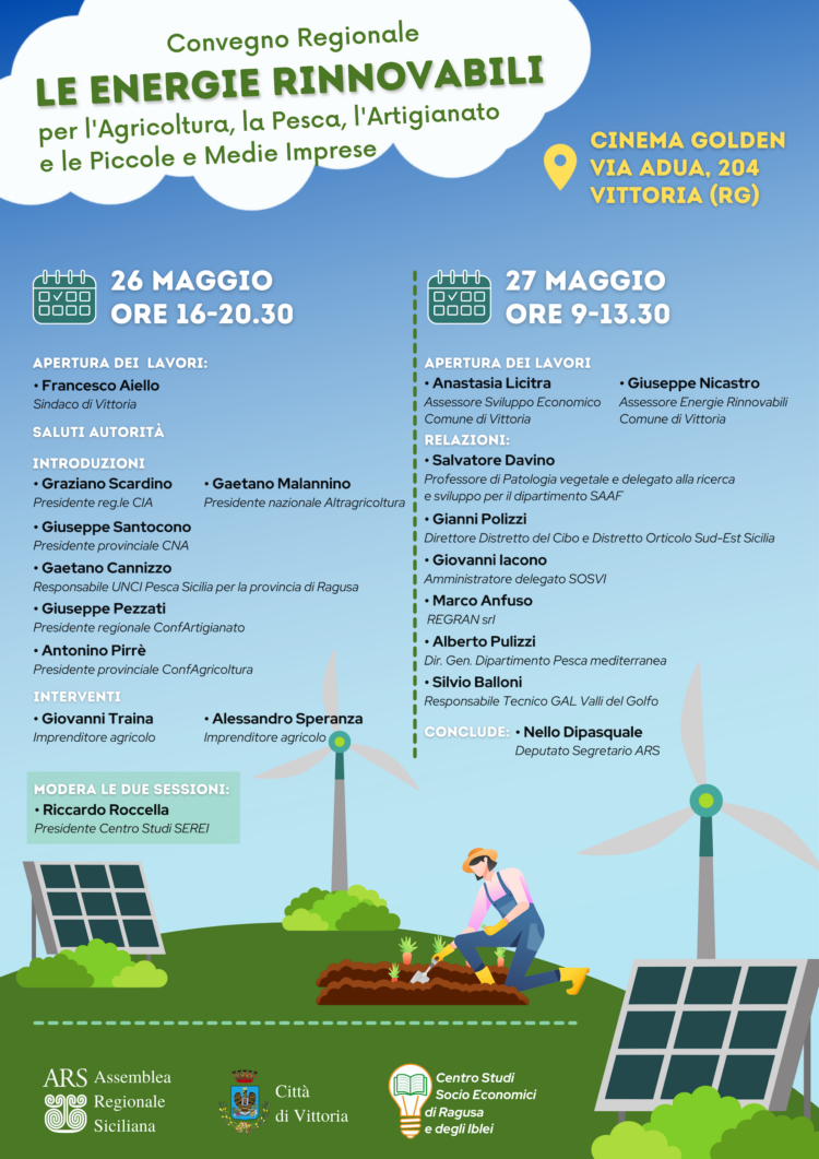 A Vittoria un convegno regionale per parlare di energie rinnovabili nei settori produttivi siciliani