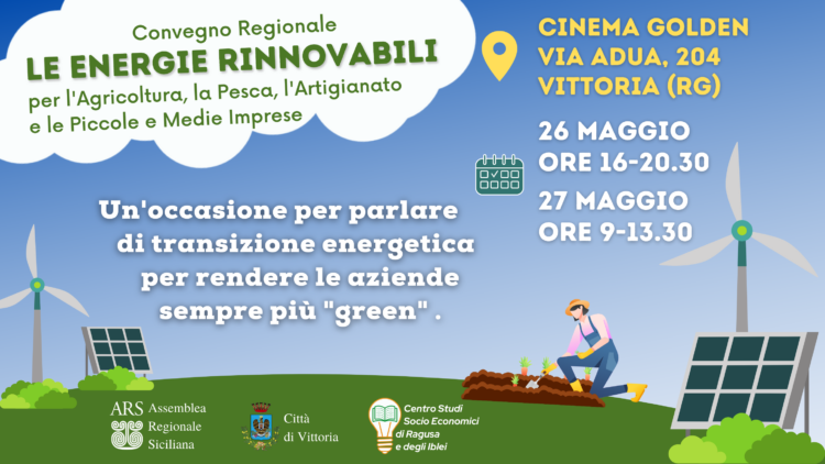 Vittoria: domani e venerdì il convegno sulle energie rinnovabili e i settori produttivi siciliani