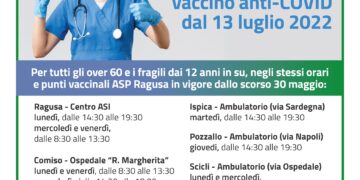ASP di Ragusa, al via la campagna per la quarta dose per le persone over 60 e quelle con elevata fragilità