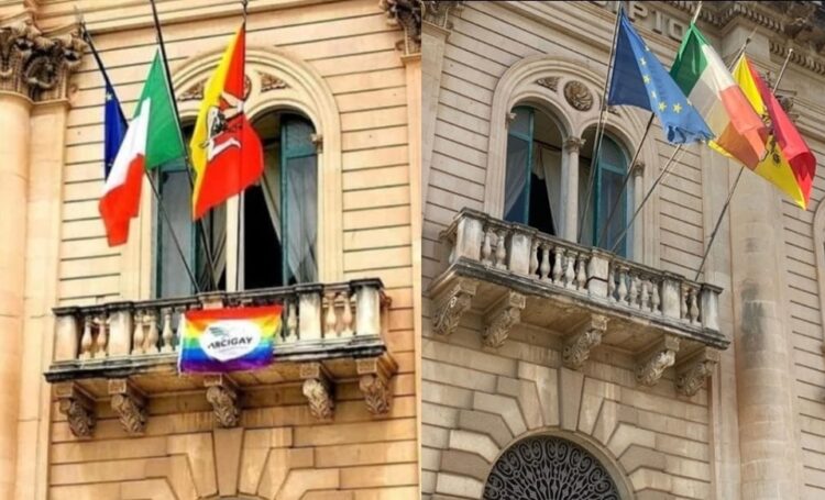 Bandiera ARCIGAY rimossa dal Municipio di Scicli, Dipasquale: “Evidente attacco omofobo contro comunità LGBTQ+”