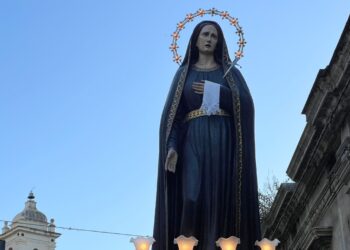 La processione dell’Addolorata ieri sera a Ibla