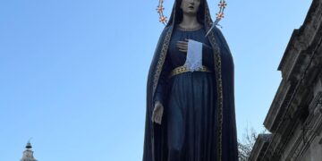 La processione dell’Addolorata ieri sera a Ibla