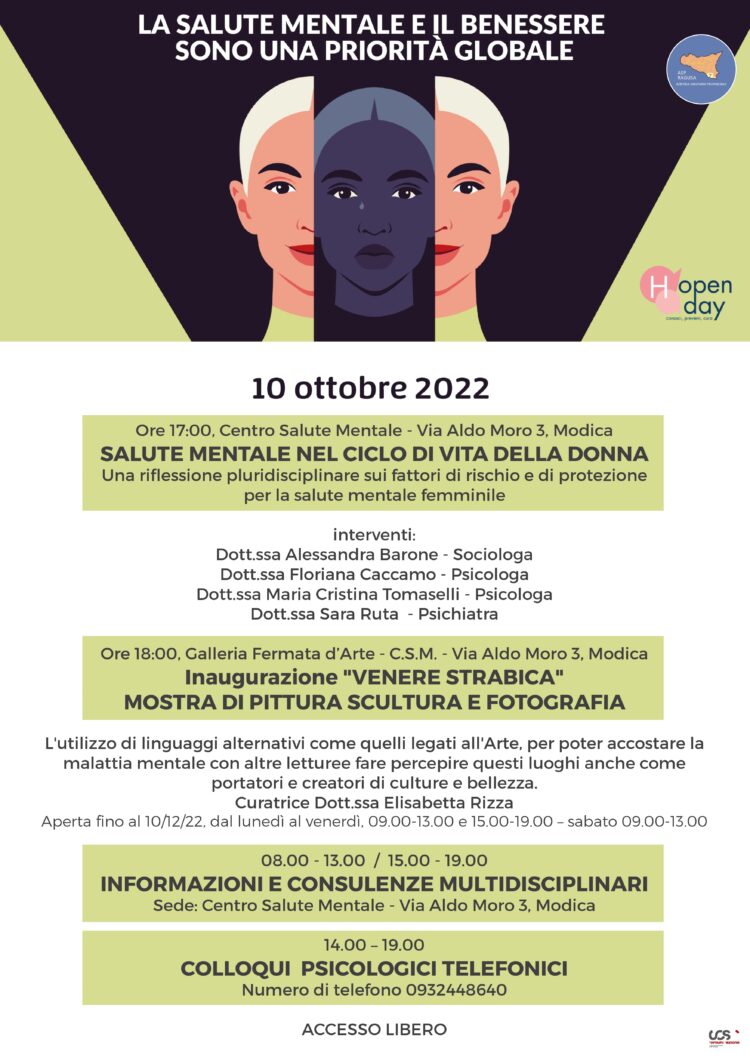 Giornata mondiale della salute mentale. Mostra “Venere strabica” dal 10 al 12 ottobre 2022
