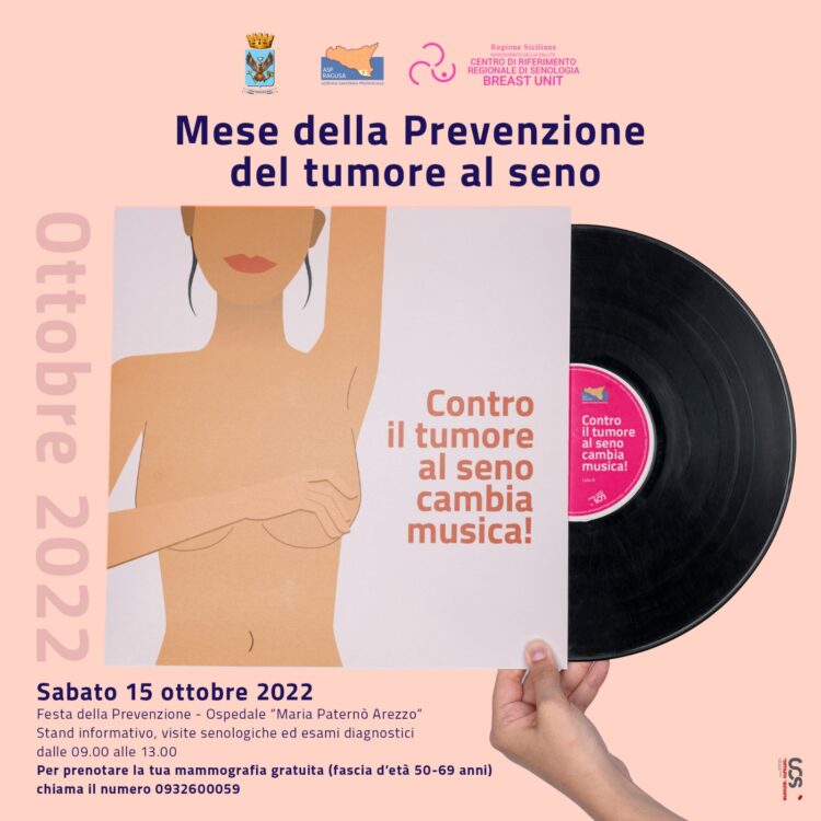 Mese per la Prevenzione del tumore al seno: sabato 15 ottobre visite senologiche gratuite e stand informativo all’ospedale “Maria Paternò Arezzo”