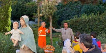 Due lecci e due mandorli piantati dai ragazzi della scuola delle suore Orsoline per la festa dell’albero a Ragusa. FOTO