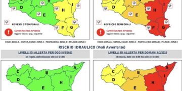 Diramata allerta meteo rossa per la giornata di domani, scuole chiuse