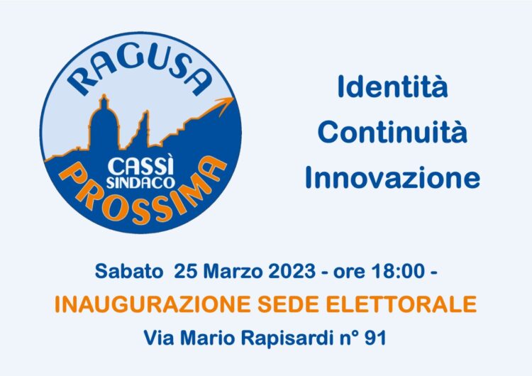 Ragusa Prossima inaugura il comitato elettorale in Piazza Poste