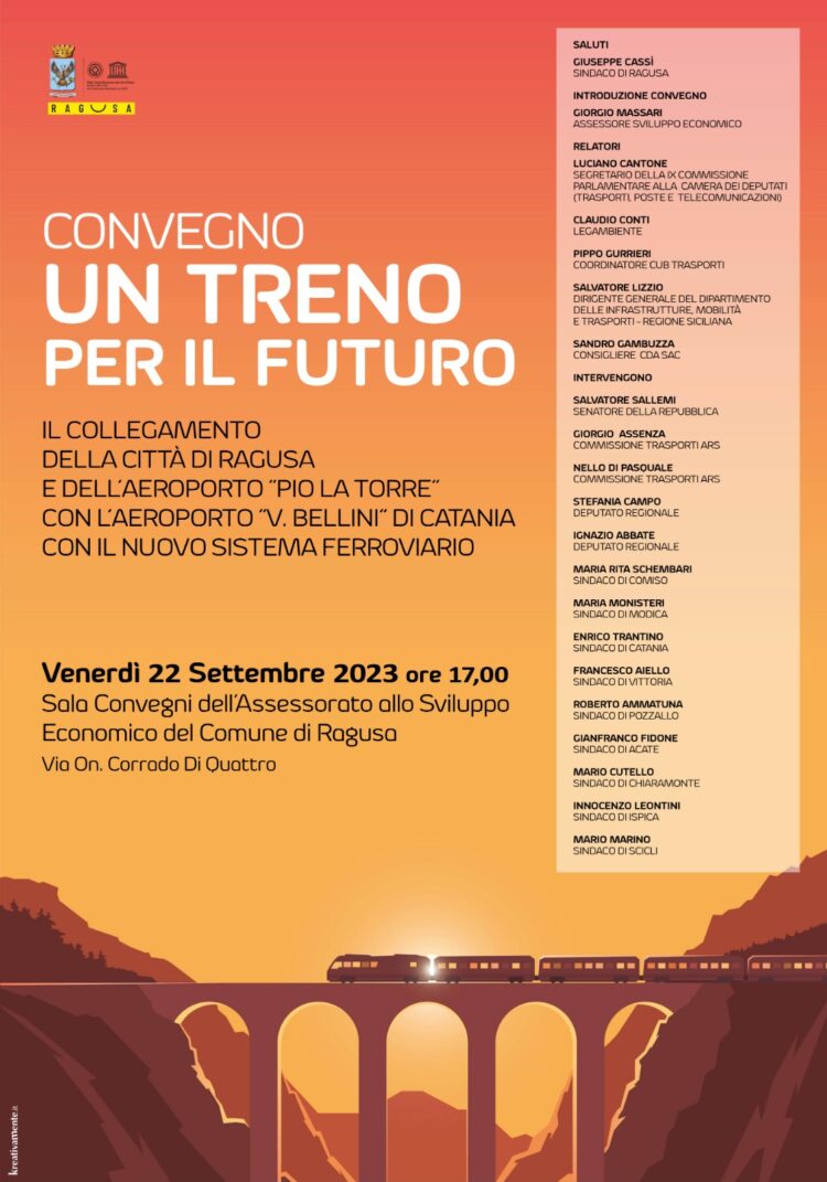 “Un treno per il futuro”. Un convegno venerdì 22 settembre a Ragusa