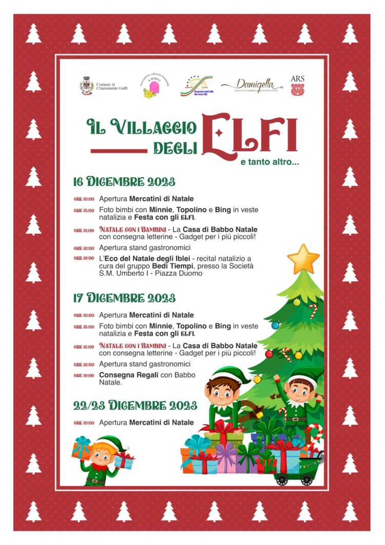 Natale a Chiaramonte Gulfi: apre il villaggio degli Elfi