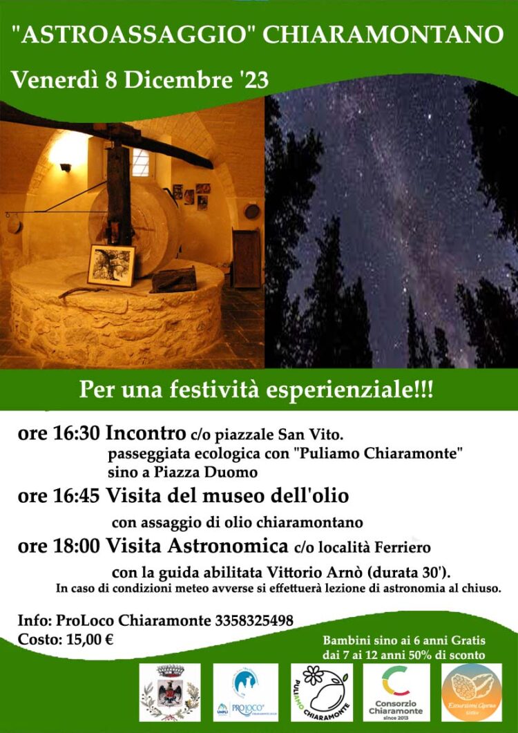 “Astroassaggio chiaramontano”: l’8 dicembre, un evento da non perdere