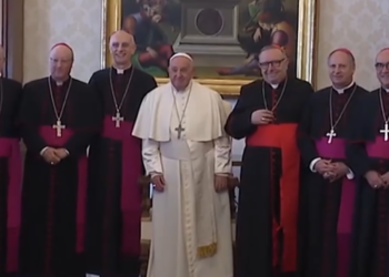 Il vescovo della diocesi di Ragusa, mons. La Placa, questa mattina da papa Francesco