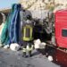 Autocarro si ribalta in via delle Miniere a Ragusa