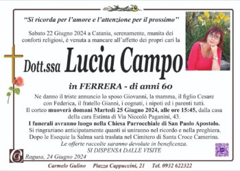 Ragusa piange la scomparsa di Lucia Campo