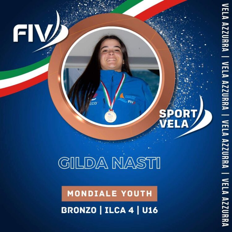 Campionato mondiale Ilca 4, medaglia di bronzo per Gilda Nasti del Circolo velico Kaucana