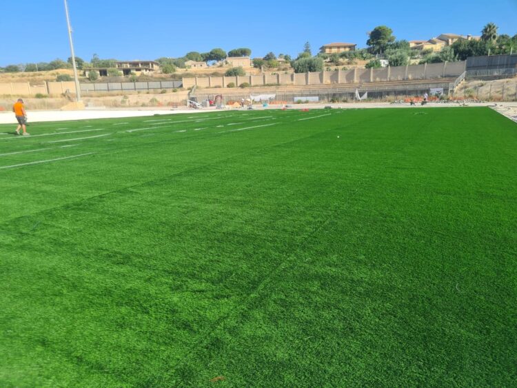 Modica, lo stadio Caitina si colora di verde
