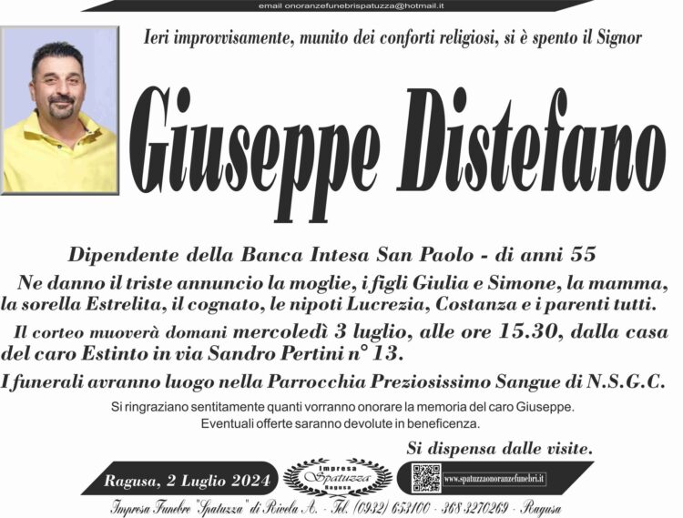 Ragusa piange la scomparsa di Giuseppe Distefano