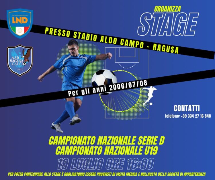 L’Asd Ragusa calcio ha promosso uno stage per i giocatori under