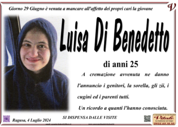 Ragusa, muore a 25 anni. La città piange la scomparsa di Luisa Di Benedetto