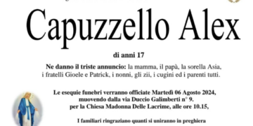 Vittoria, domani mattina i funerali del giovane Alex