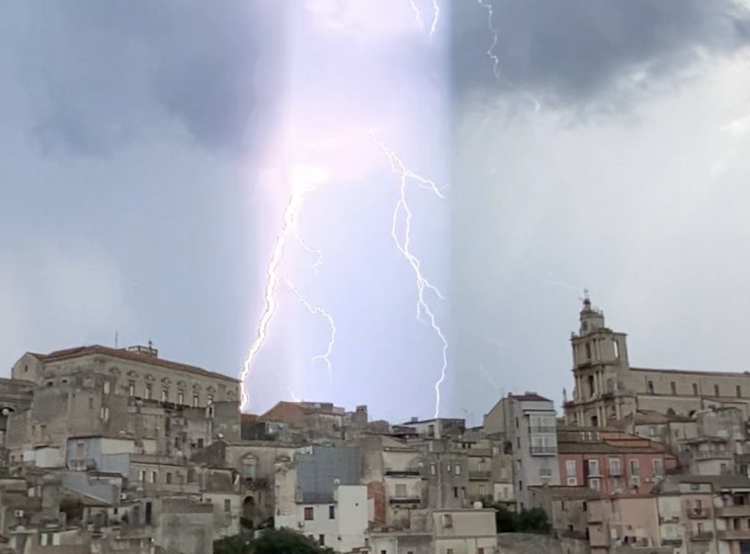 Monterosso Almo, fulmini e saette sul centro abitato