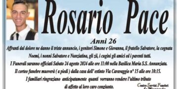 Comiso, i funerali di Rosario Pace sono in programma sabato all’Annunziata