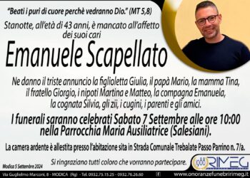 Modica piange la scomparsa di Emanuele Scapellato