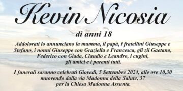 Vittoria, domani mattina i funerali di Kevin Nicosia