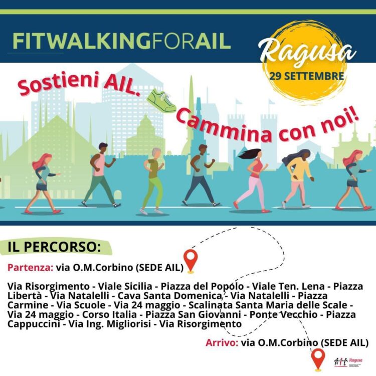 La Fitwalking for Ail a Ragusa e a Comiso