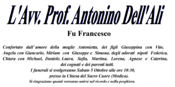La città di Modica piange la scomparsa di Antonino Dell’Ali